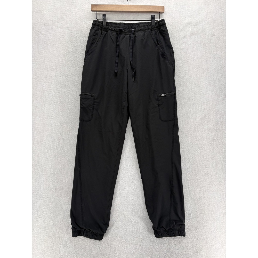 Eddie Bauer Flexion Fleece Lined Jogger Pants Womens 6 Black Cargo Hiking Work